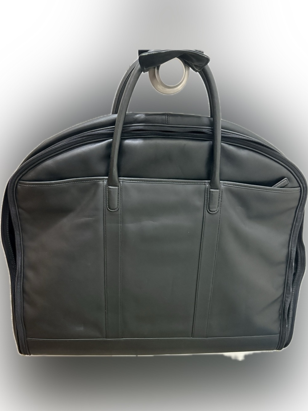 Vintage COACH Black Leather Fold-Over Suiter Garment Bag Travel Luggage